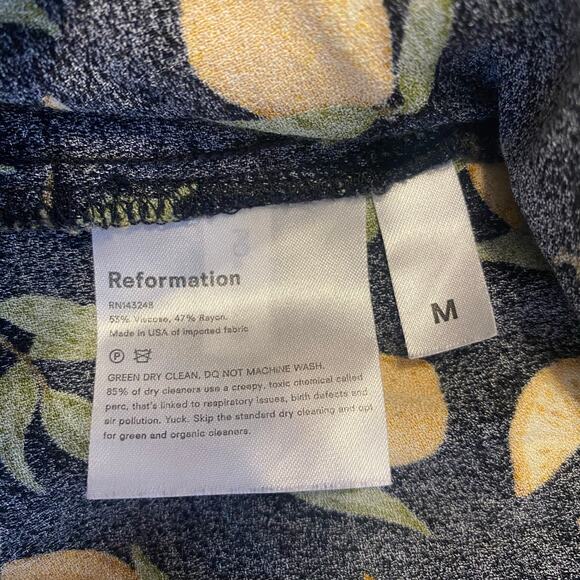 Reformation Marlowe Lemon Mini Dress Womens Size Medium Summer Vacation - Picture 6 of 6